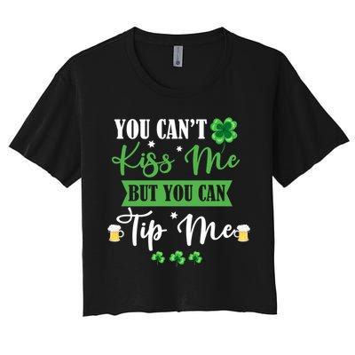 Waitress Bartender Waiter St Patrick's Day Lucky Shamrock Funny Gift Crop Top