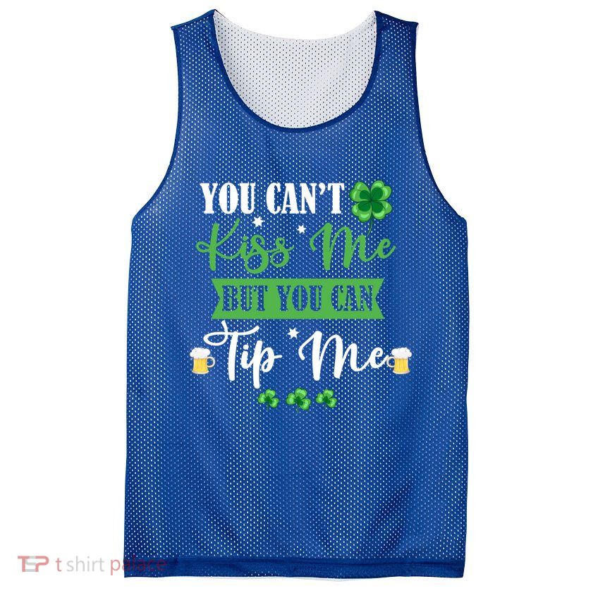 Waitress Bartender Waiter St Patrick's Day Lucky Shamrock Funny Gift Mesh Reversible Basketball Jersey Tank