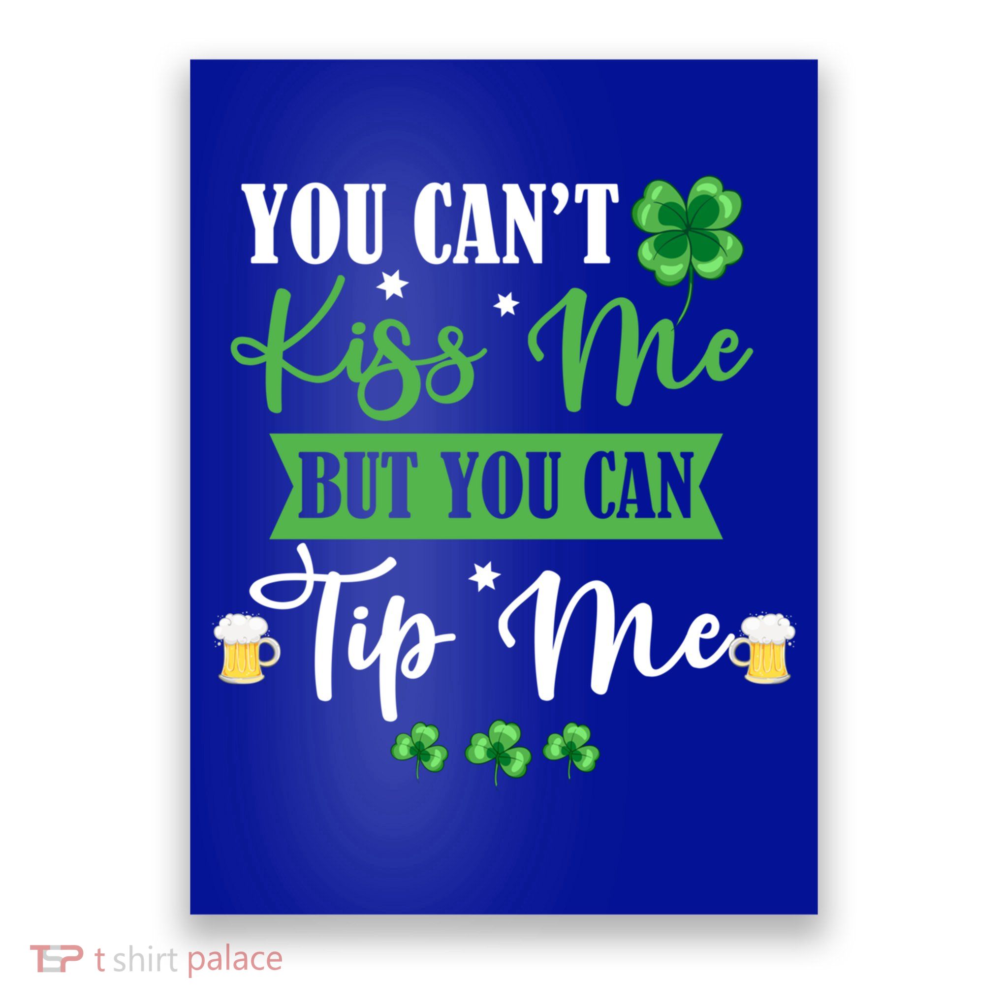 Waitress Bartender Waiter St Patrick's Day Lucky Shamrock Funny Gift Poster