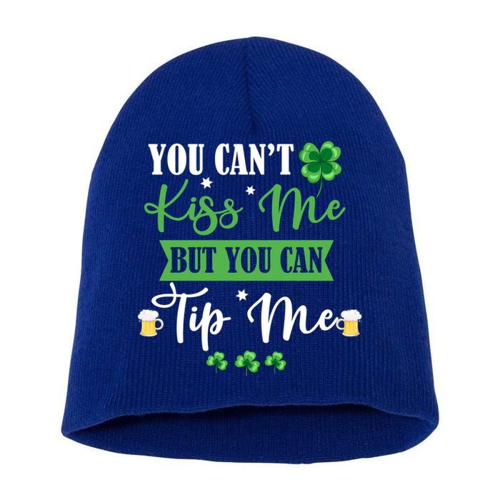 Waitress Bartender Waiter St Patrick's Day Lucky Shamrock Funny Gift Short Acrylic Beanie