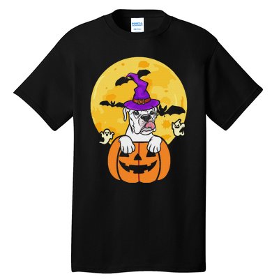 White Boxer Witch Dog Lover Halloween Costume Tall T-Shirt