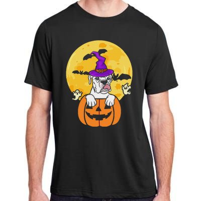 White Boxer Witch Dog Lover Halloween Costume Adult ChromaSoft Performance T-Shirt