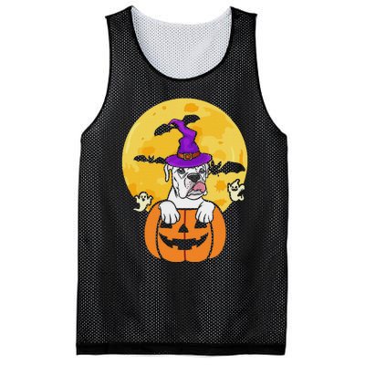 White Boxer Witch Dog Lover Halloween Costume Mesh Reversible Basketball Jersey Tank