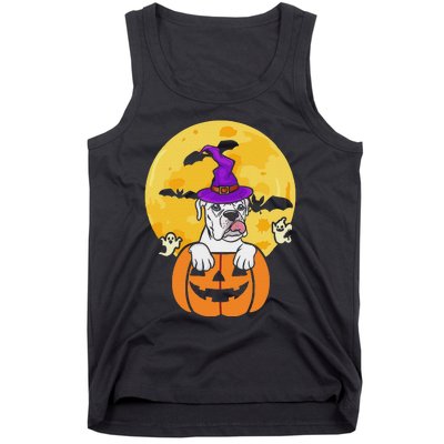 White Boxer Witch Dog Lover Halloween Costume Tank Top