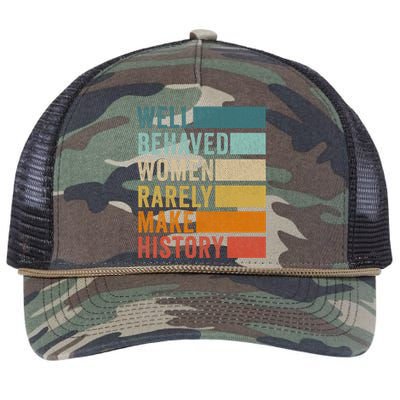 Well Behaved Women Rarely Make History Retro Rope Trucker Hat Cap