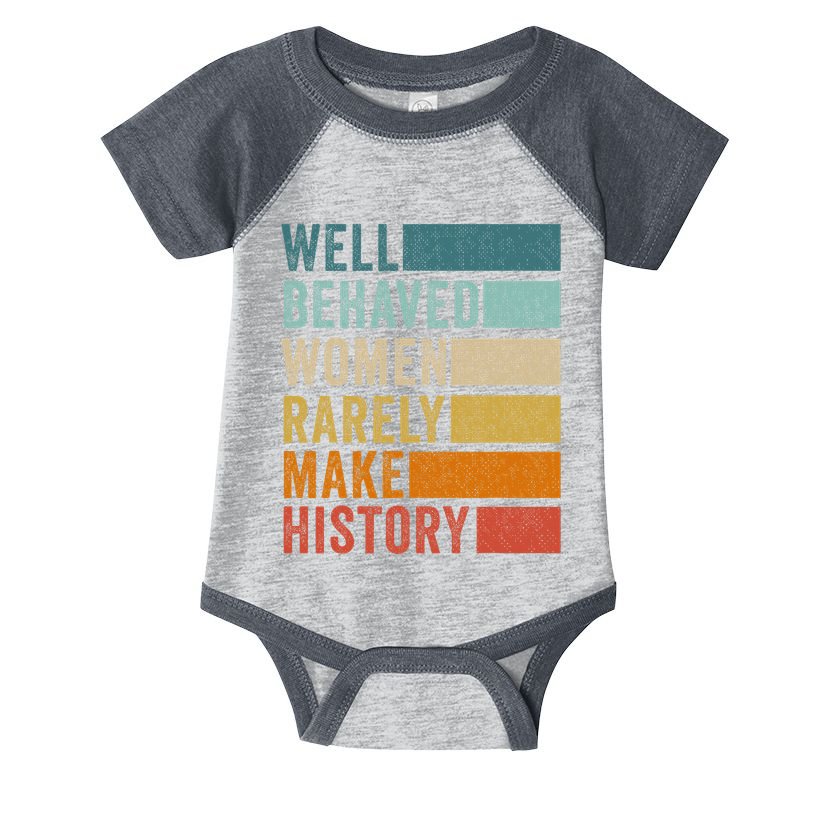 Well Behaved Women Rarely Make History Infant Baby Jersey Bodysuit