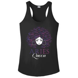 Womens Black Womens Afro Hair Aries Queen Birthday Gift Ladies PosiCharge Competitor Racerback Tank