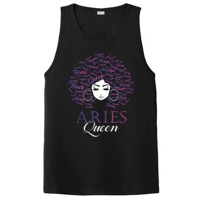 Womens Black Womens Afro Hair Aries Queen Birthday Gift PosiCharge Competitor Tank