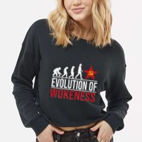 Wokeness Breeds Weakness Cropped Pullover Crew