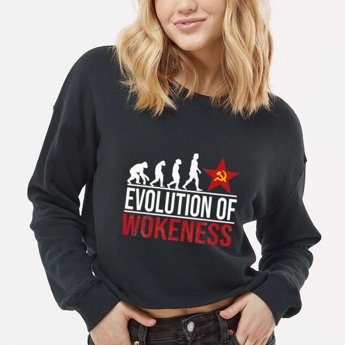 Wokeness Breeds Weakness Cropped Pullover Crew