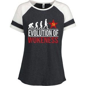 Wokeness Breeds Weakness Enza Ladies Jersey Colorblock Tee