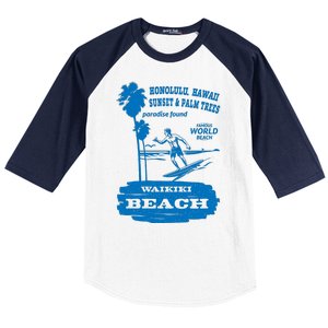 Waikiki Beach Baseball Sleeve Shirt