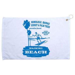 Waikiki Beach Grommeted Golf Towel