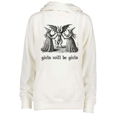 Will Be Witch Vintage Halloween Womens Funnel Neck Pullover Hood