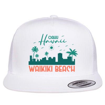 Waikiki Beach Flat Bill Trucker Hat