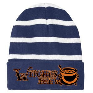 Witches Brew Striped Beanie with Solid Band