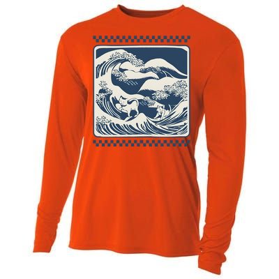 Wave Blue With Cats Less Cat Ladies For Harris Funny Cute Gift Cooling Performance Long Sleeve Crew