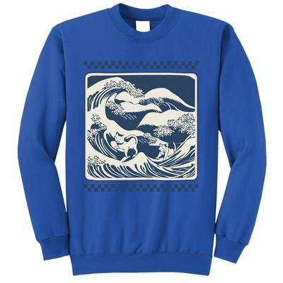 Wave Blue With Cats Less Cat Ladies For Harris Funny Cute Gift Sweatshirt