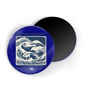 Wave Blue With Cats Less Cat Ladies For Harris Funny Cute Gift Magnet