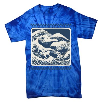 Wave Blue With Cats Less Cat Ladies For Harris Funny Cute Gift Tie-Dye T-Shirt