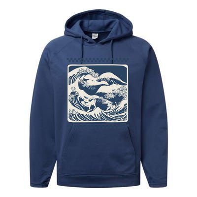 Wave Blue With Cats Less Cat Ladies For Harris Funny Cute Gift Performance Fleece Hoodie