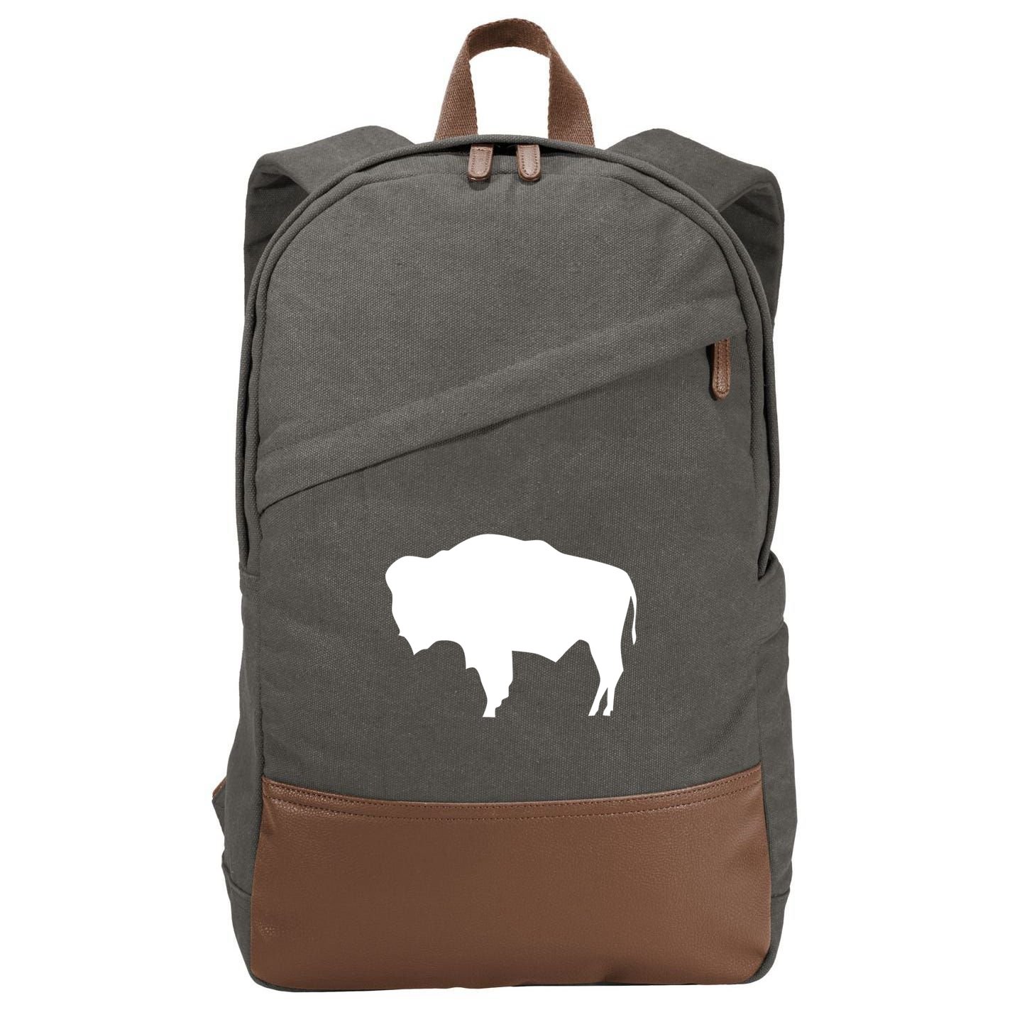 Wyoming Bison Cotton Canvas Backpack