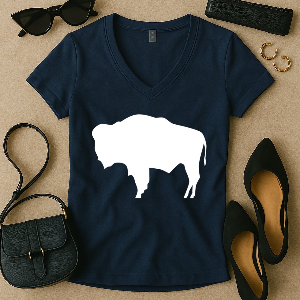 Wyoming Bison Women's V-Neck T-Shirt
