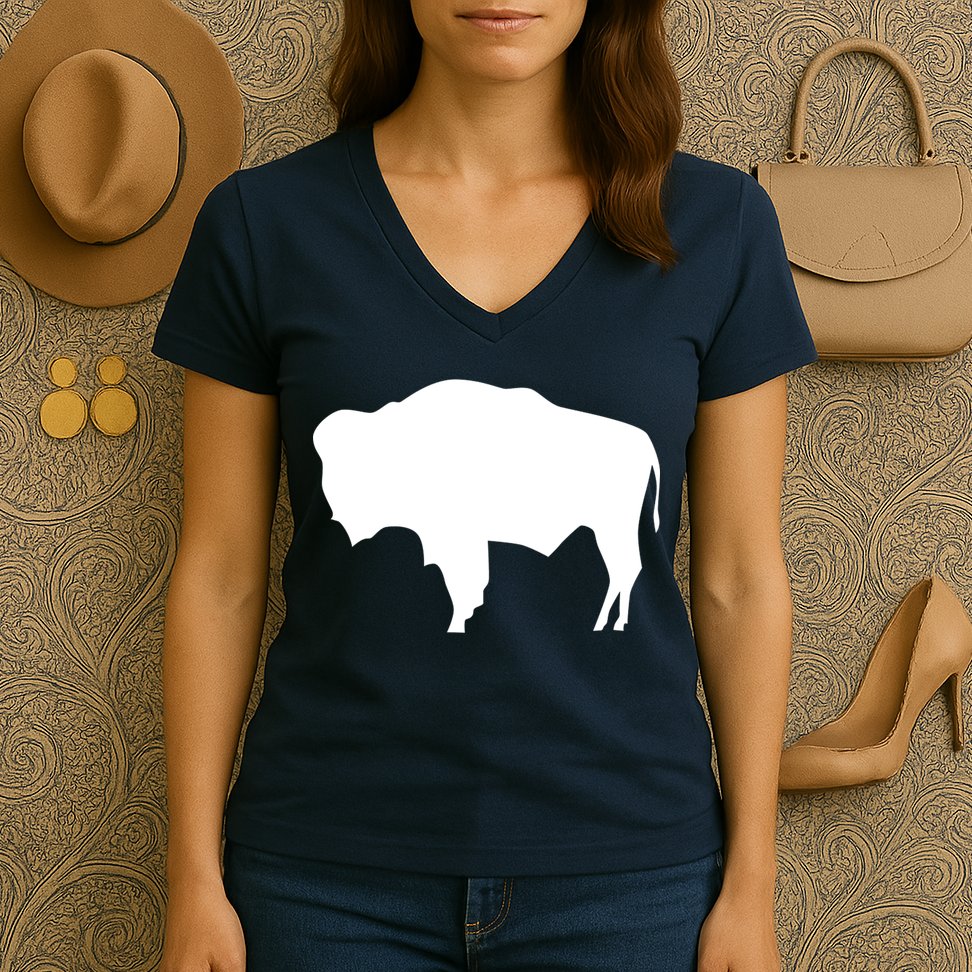 Wyoming Bison Women's V-Neck T-Shirt