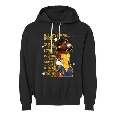 Wonder Black Woman Black Strong Garment-Dyed Fleece Hoodie