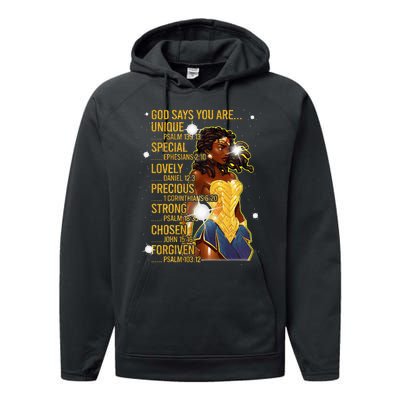 Wonder Black Woman Black Strong Performance Fleece Hoodie