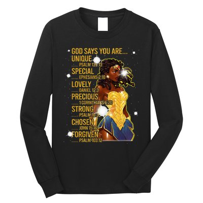 Wonder Black Woman Black Strong Long Sleeve Shirt