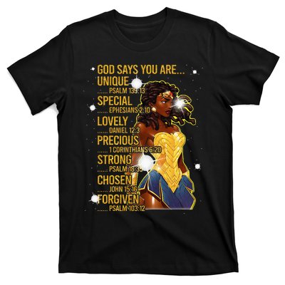 Wonder Black Woman Black Strong T-Shirt