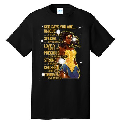 Wonder Black Woman Black Strong Tall T-Shirt