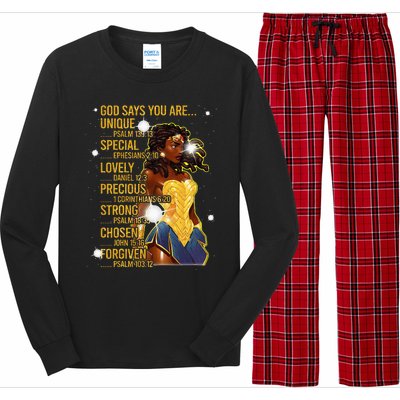 Wonder Black Woman Black Strong Long Sleeve Pajama Set