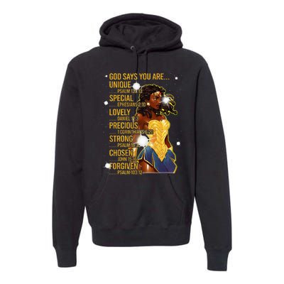 Wonder Black Woman Black Strong Premium Hoodie