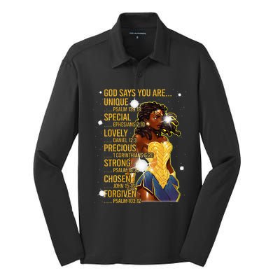 Wonder Black Woman Black Strong Silk Touch Performance Long Sleeve Polo