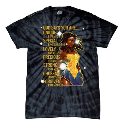 Wonder Black Woman Black Strong Tie-Dye T-Shirt