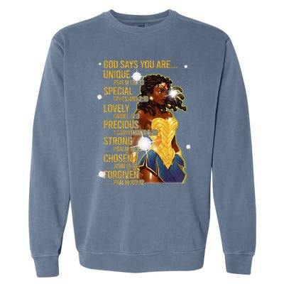 Wonder Black Woman Black Strong Garment-Dyed Sweatshirt