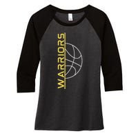 Warriors Basketball Women's Tri-Blend 3/4-Sleeve Raglan Shirt