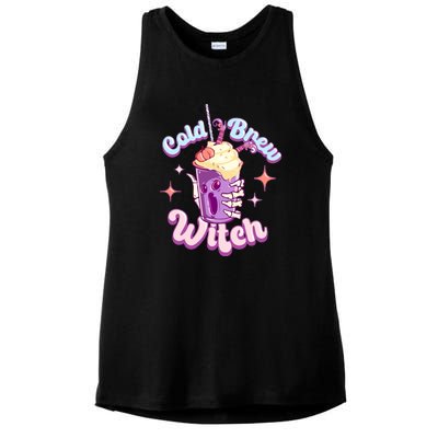 Witch Brew Witchy Skeleton Hand And Halloween Latte Gift Ladies PosiCharge Tri-Blend Wicking Tank