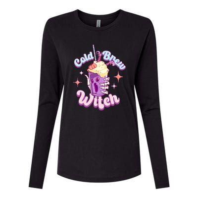 Witch Brew Witchy Skeleton Hand And Halloween Latte Gift Womens Cotton Relaxed Long Sleeve T-Shirt