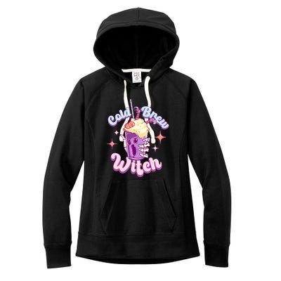 Witch Brew Witchy Skeleton Hand And Halloween Latte Gift Women's Fleece Hoodie