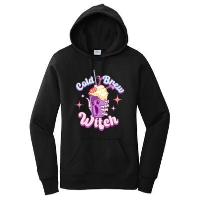 Witch Brew Witchy Skeleton Hand And Halloween Latte Gift Women's Pullover Hoodie