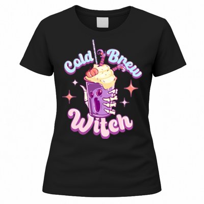 Witch Brew Witchy Skeleton Hand And Halloween Latte Gift Women's T-Shirt