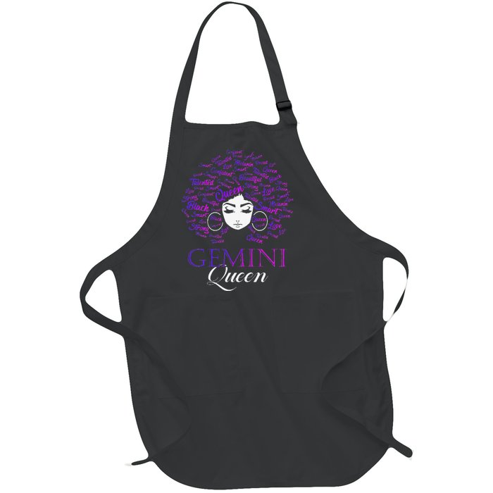 Wo Black Wo Afro Hair Gemini Queen Birthday Gift Full-Length Apron With Pockets