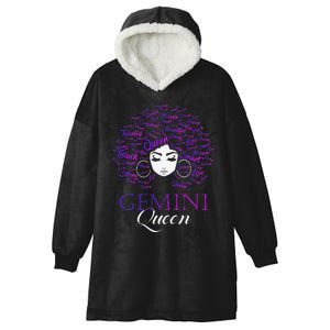 Wo Black Wo Afro Hair Gemini Queen Birthday Gift Hooded Wearable Blanket