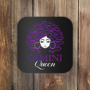 Wo Black Wo Afro Hair Gemini Queen Birthday Gift Coaster