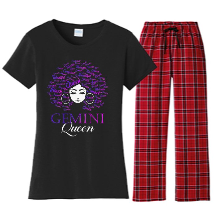 Wo Black Wo Afro Hair Gemini Queen Birthday Gift Women's Flannel Pajama Set