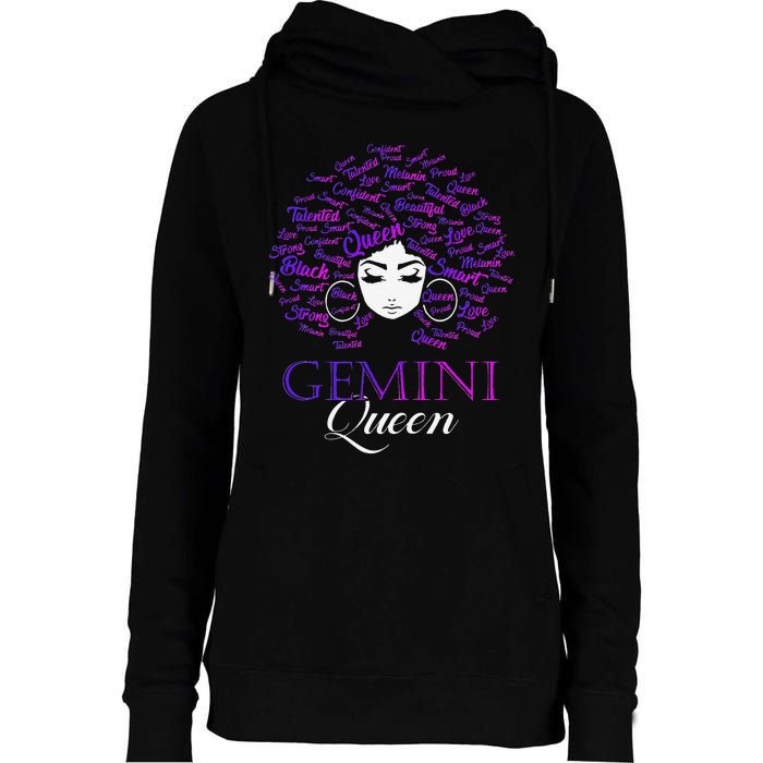 Wo Black Wo Afro Hair Gemini Queen Birthday Gift Womens Funnel Neck Pullover Hood