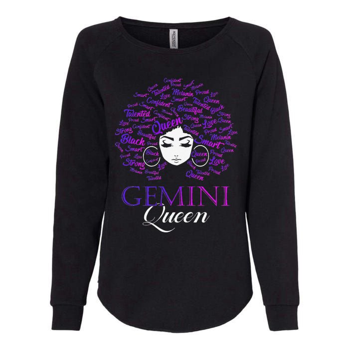 Wo Black Wo Afro Hair Gemini Queen Birthday Gift Womens California Wash Sweatshirt